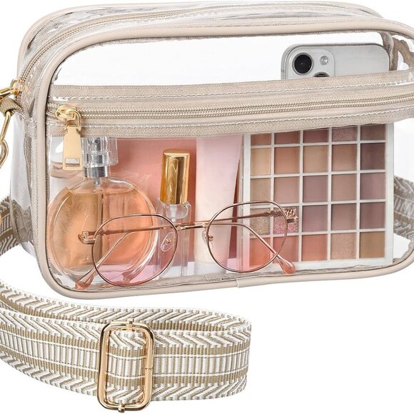 Fashionable Clear Crossbody Messenger Bag for Women - Concert & Sport Approved - Picture 1 of 8